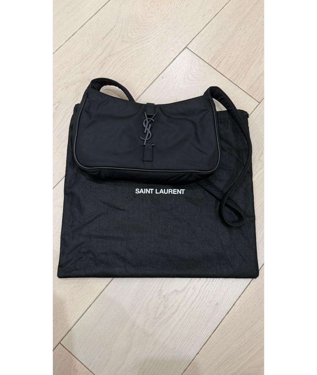 SAINT LAURENT Черная нейлоновая сумка с короткими ручками, фото 6
