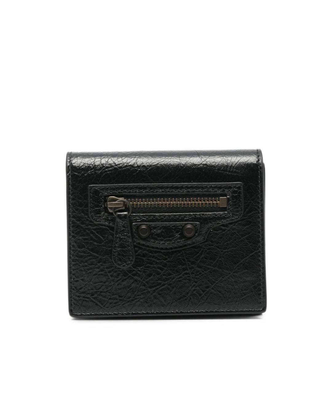 BALENCIAGA Черный кожаный кошелек, фото 1