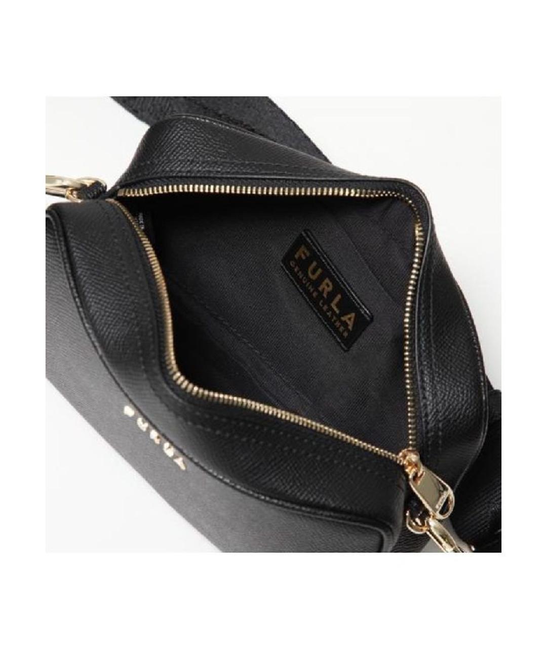 FURLA Черная кожаная сумка через плечо, фото 4