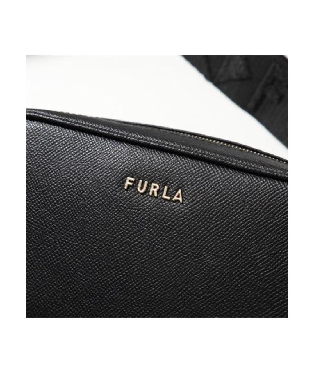 FURLA Черная кожаная сумка через плечо, фото 7
