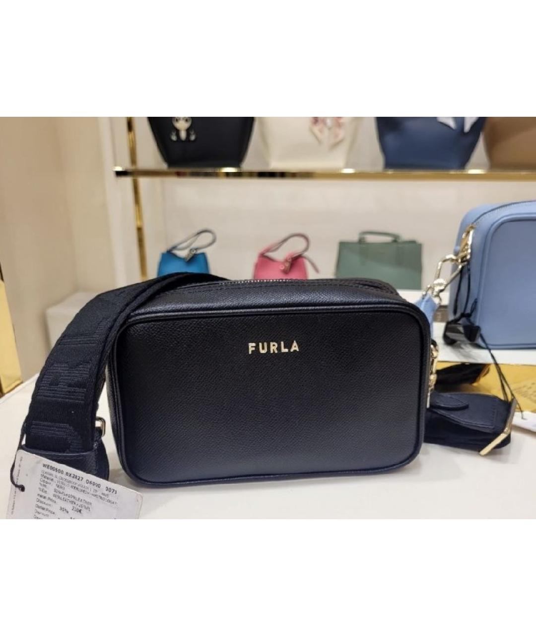FURLA Черная кожаная сумка через плечо, фото 8