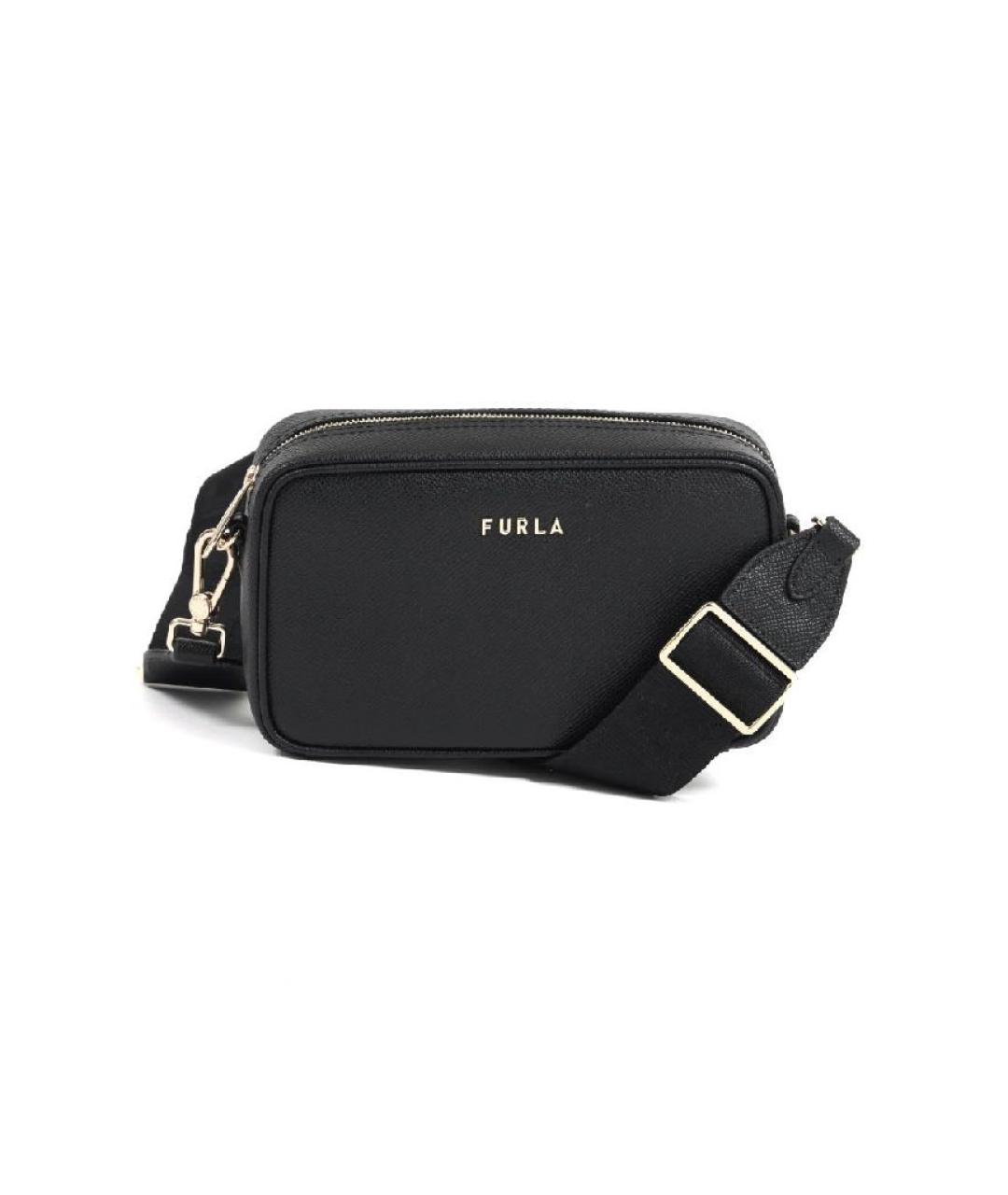 FURLA Черная кожаная сумка через плечо, фото 10