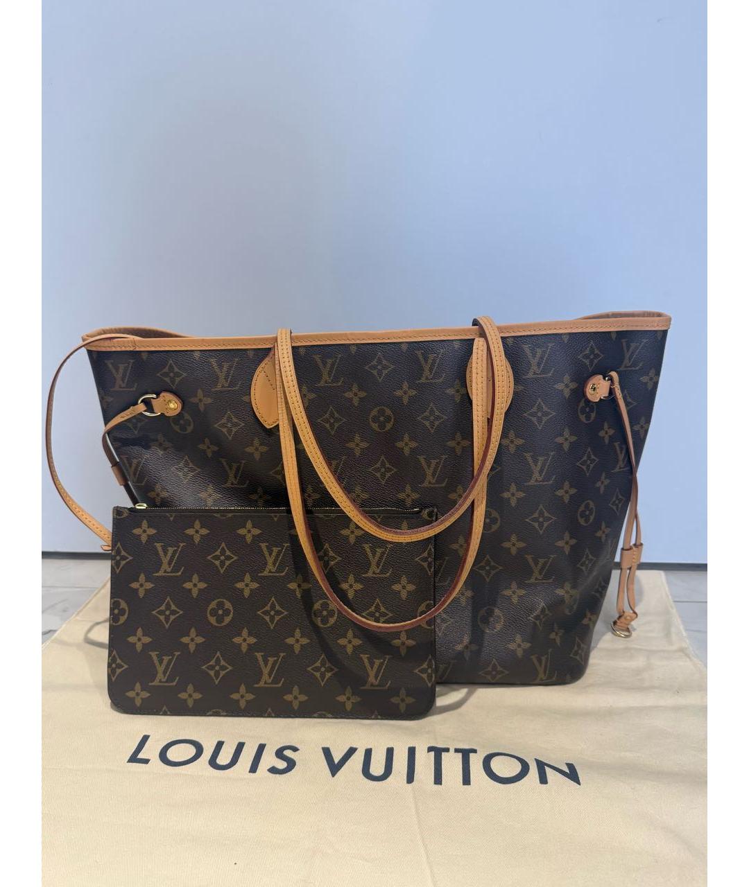 LOUIS VUITTON Коричневая сумка тоут из канвы, фото 2