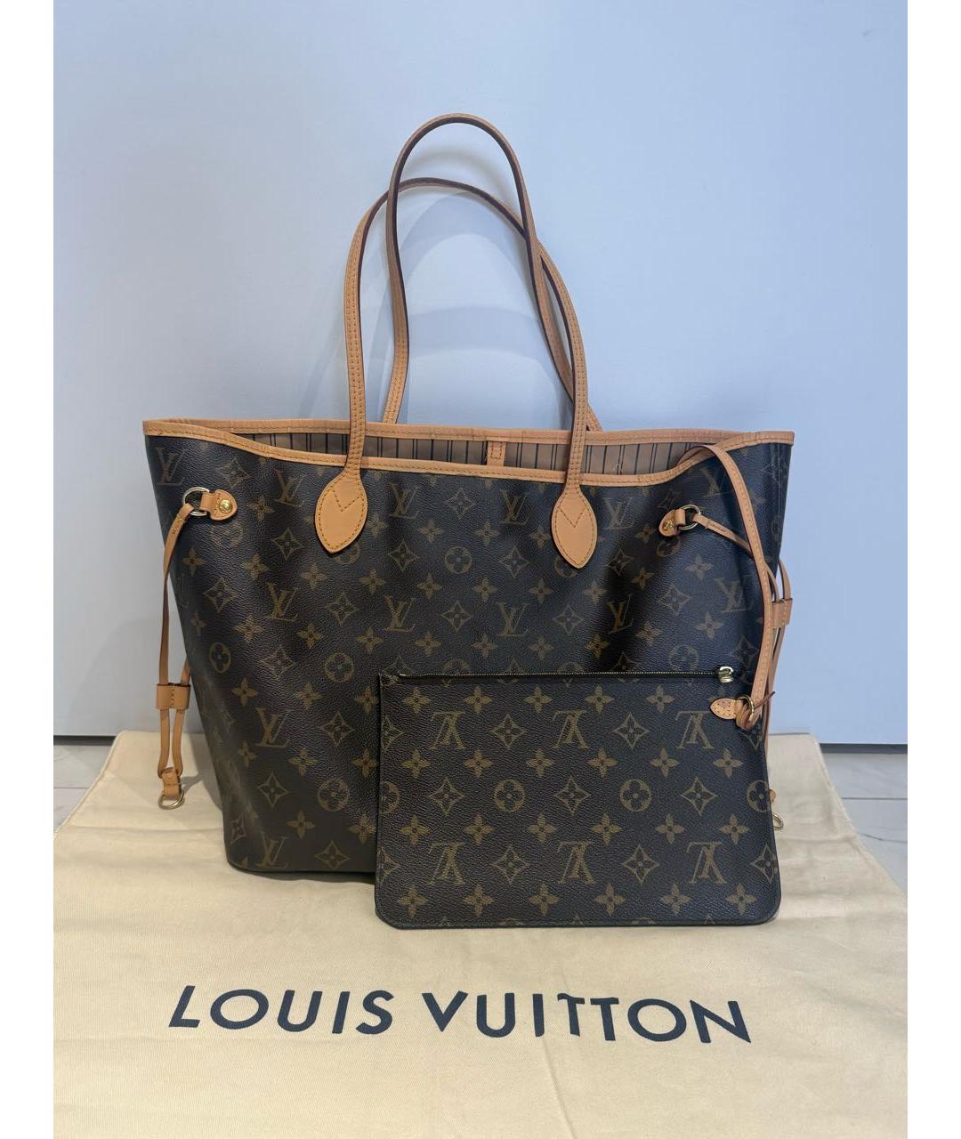 LOUIS VUITTON Коричневая сумка тоут из канвы, фото 9