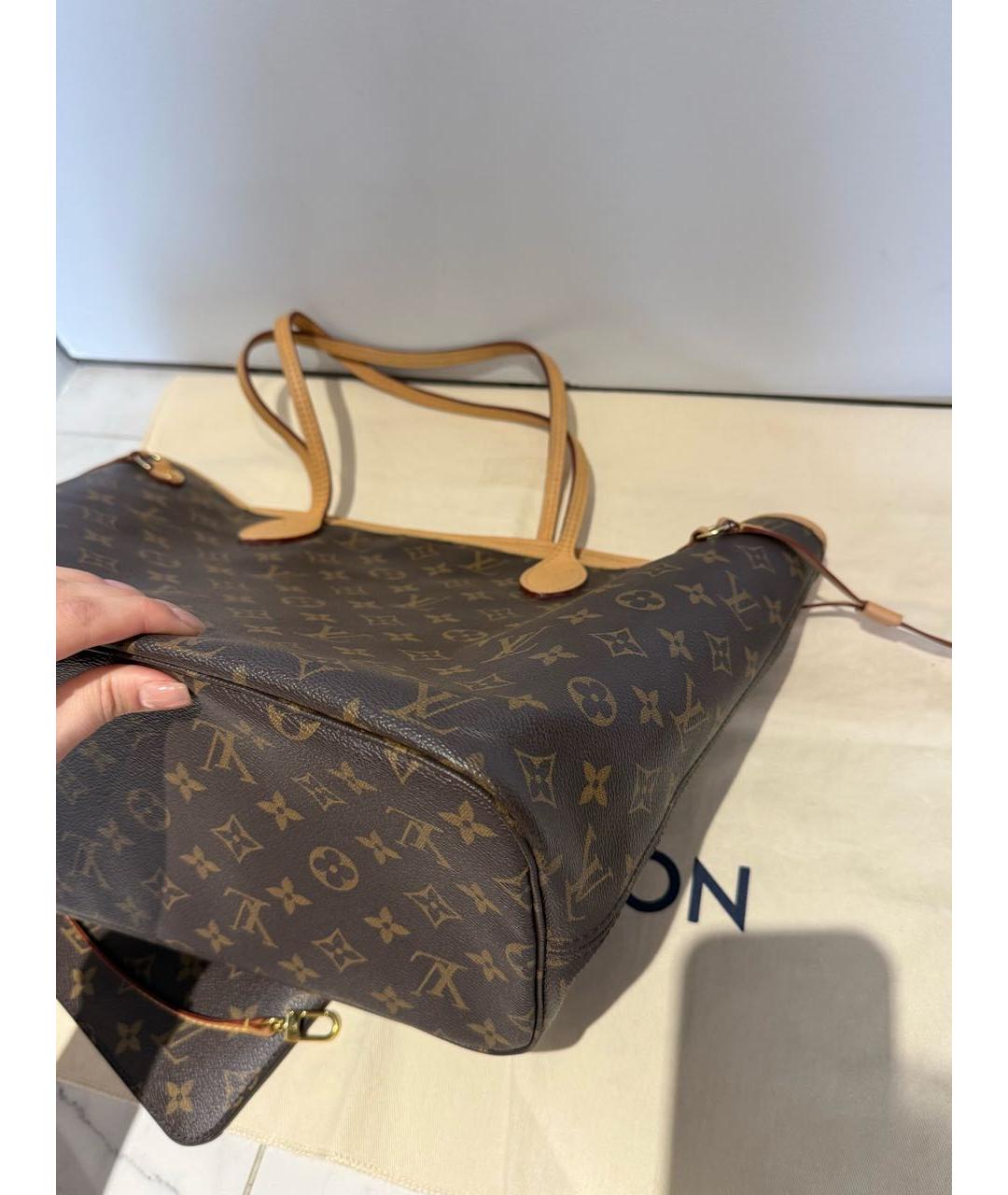 LOUIS VUITTON Коричневая сумка тоут из канвы, фото 8