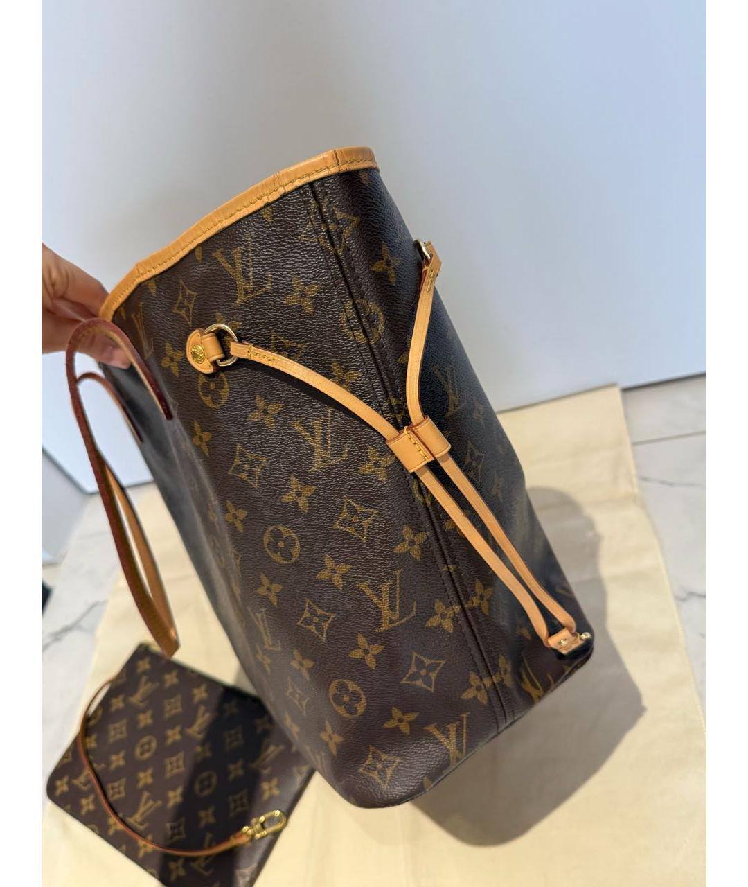 LOUIS VUITTON Коричневая сумка тоут из канвы, фото 4