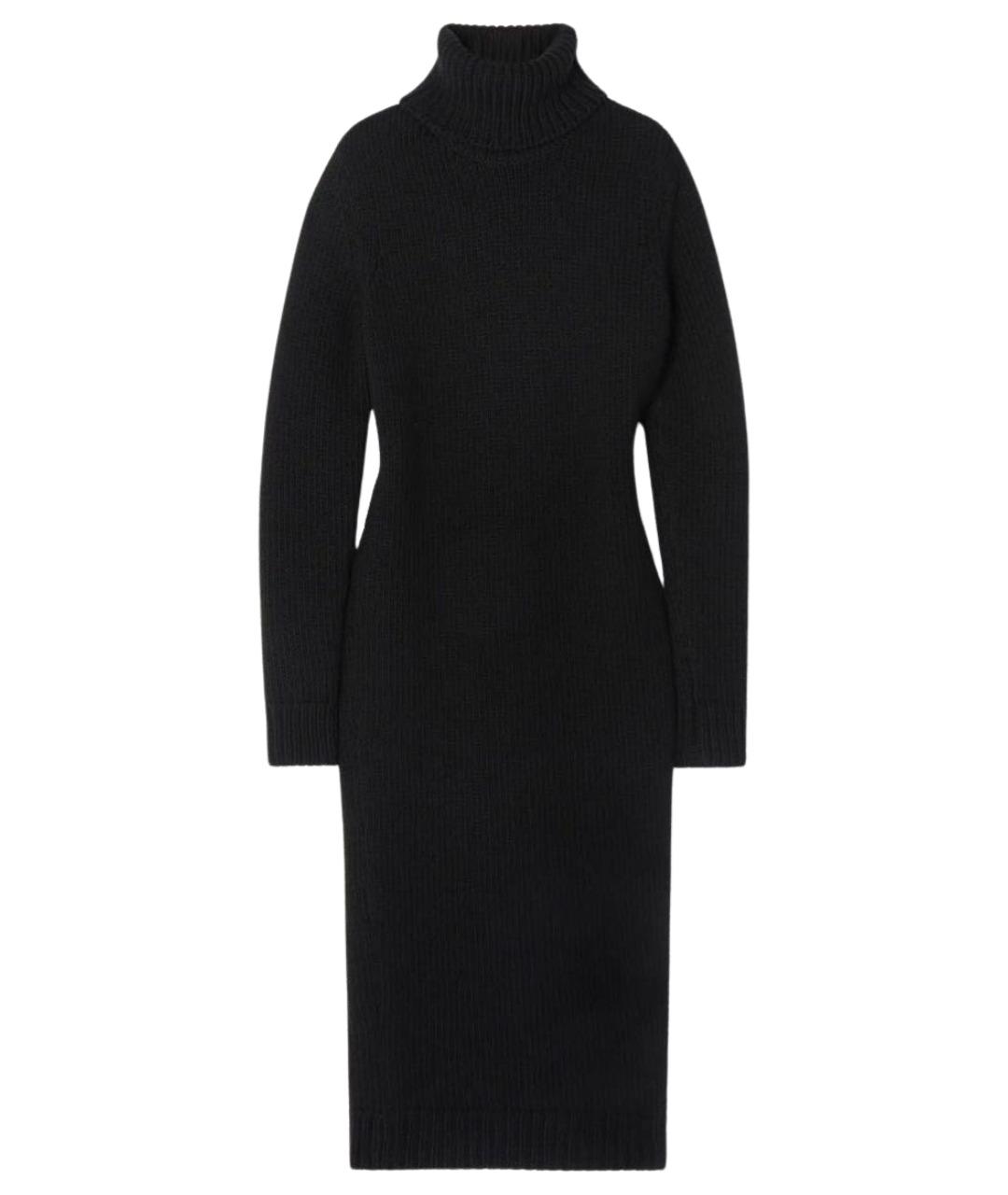 SAINT LAURENT Черное шерстяное повседневное платье, фото 1