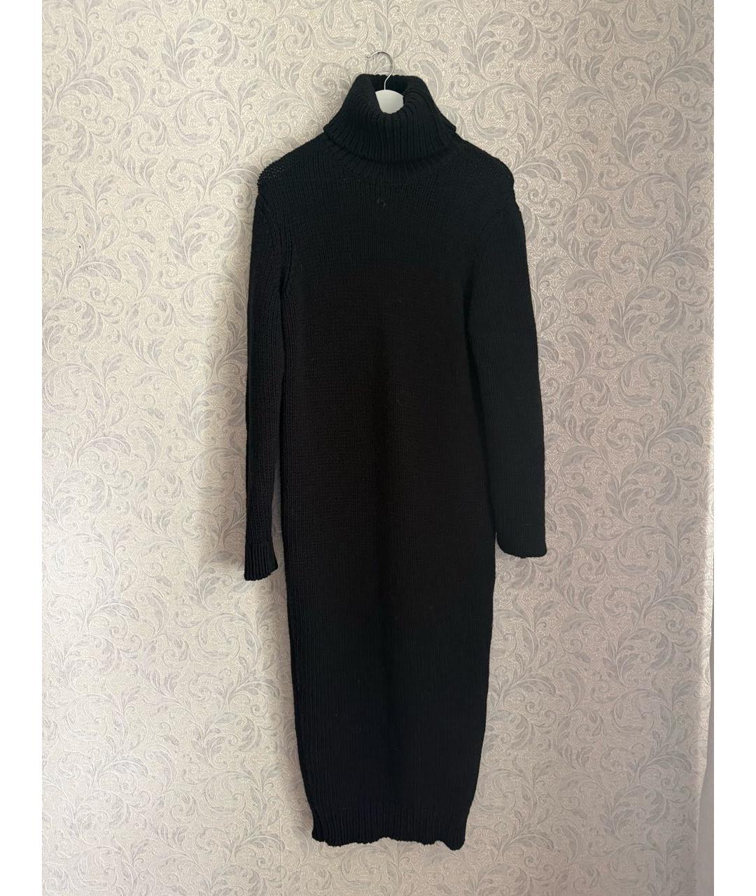 SAINT LAURENT Черное шерстяное повседневное платье, фото 2