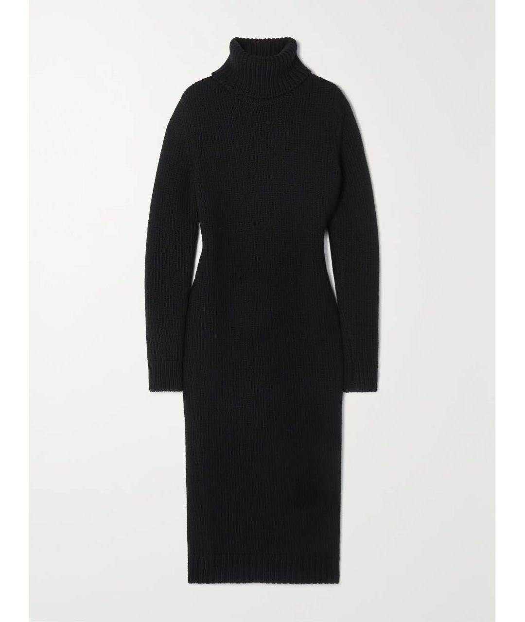 SAINT LAURENT Черное шерстяное повседневное платье, фото 5