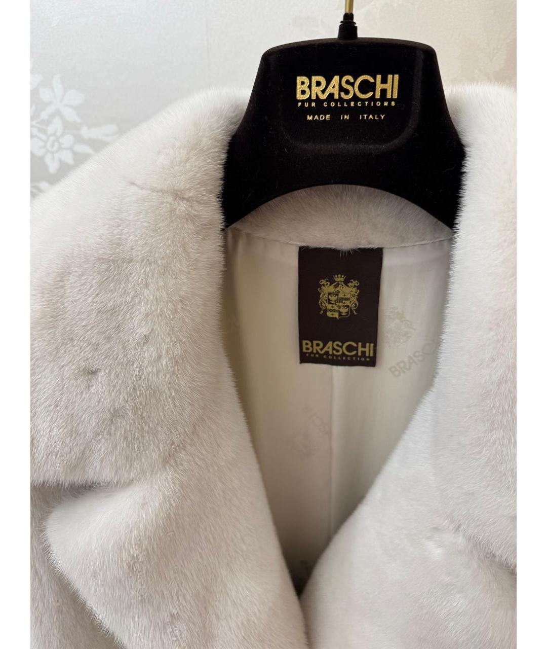 BRASCHI Белая меховая шуба, фото 3