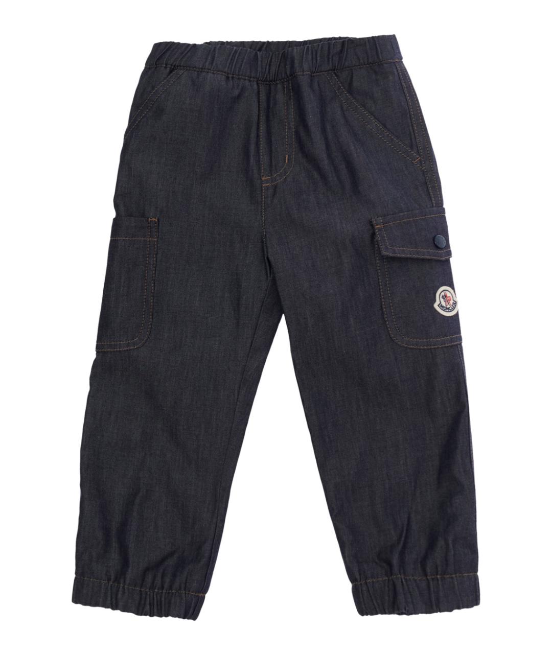 MONCLER KIDS Синие хлопковые брюки и шорты, фото 1