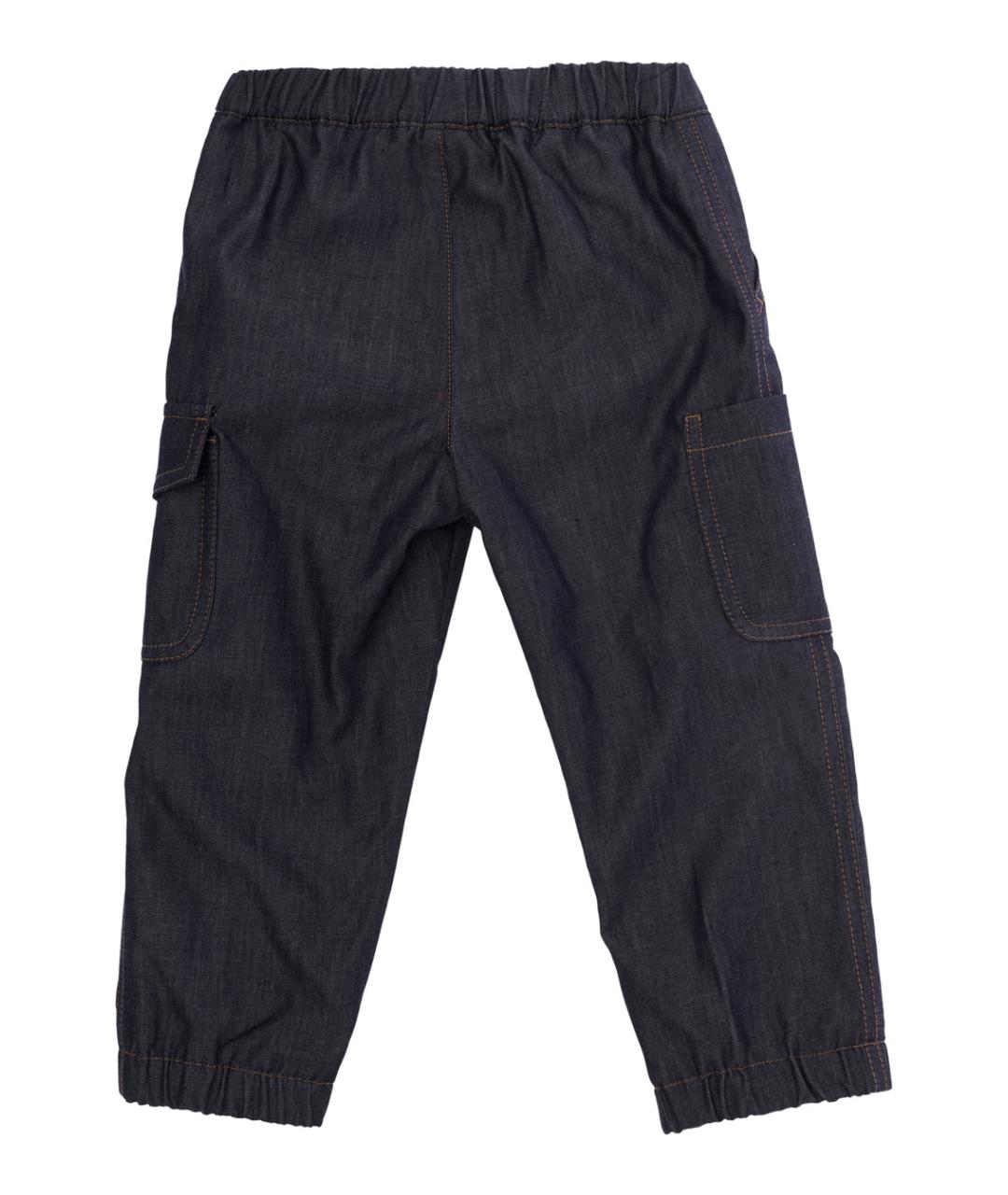 MONCLER KIDS Синие хлопковые брюки и шорты, фото 2