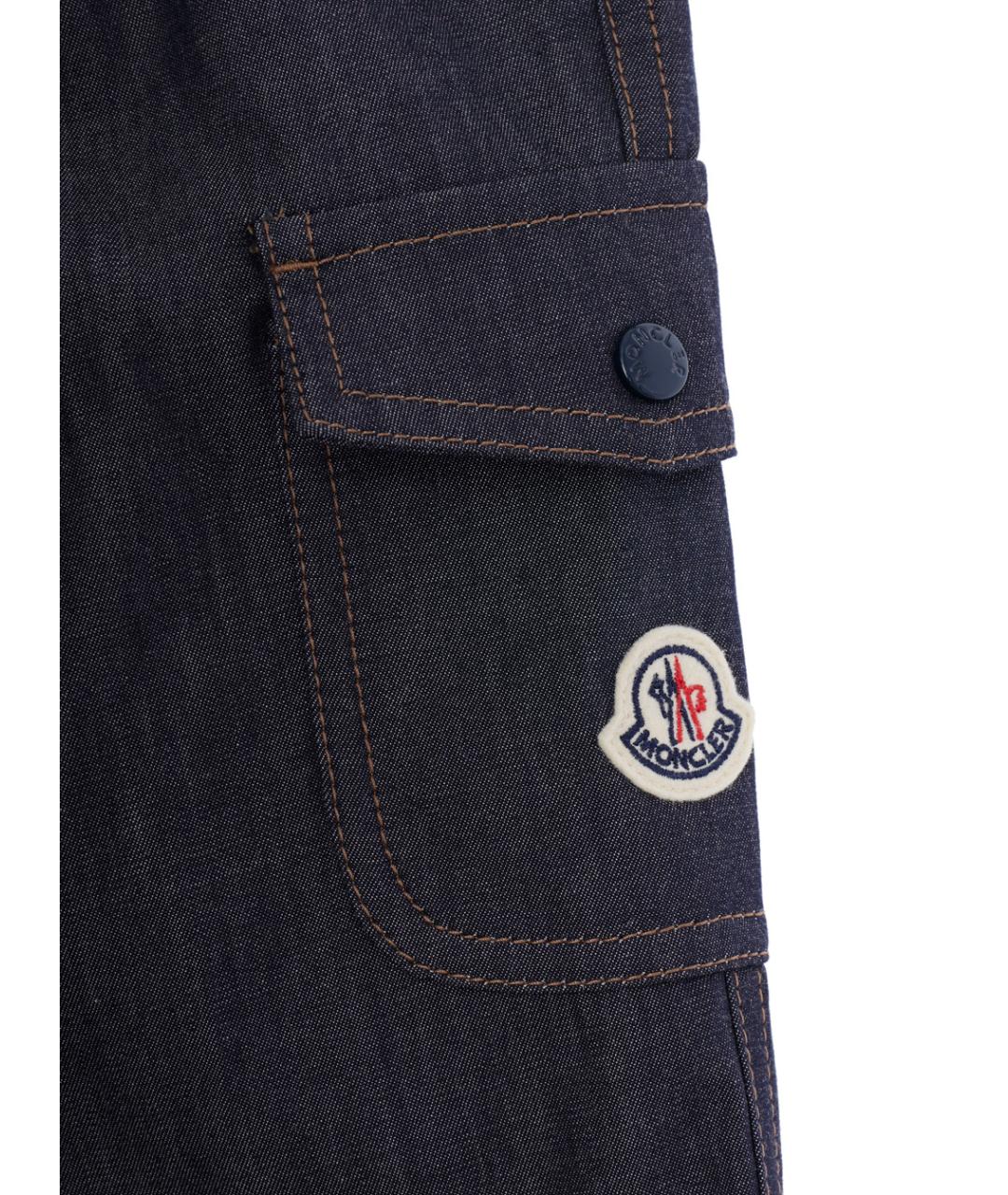 MONCLER KIDS Синие хлопковые брюки и шорты, фото 3