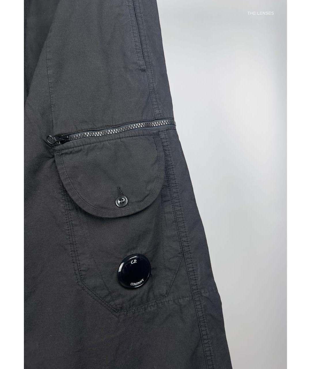 CP COMPANY Черные хлопко-эластановые повседневные брюки, фото 4