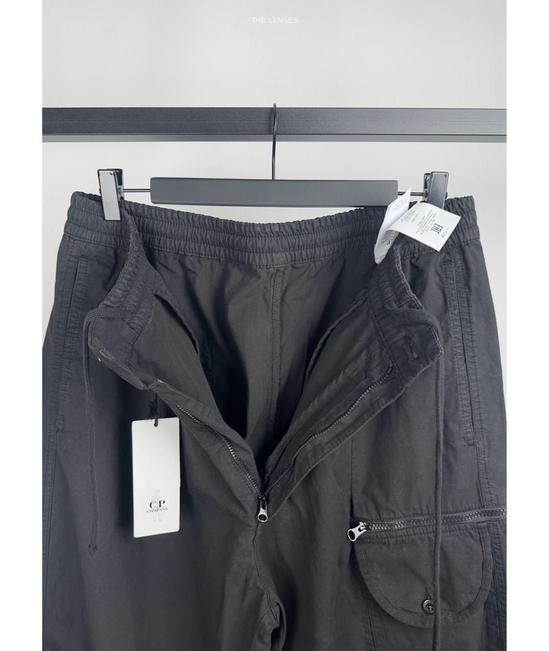 CP COMPANY Черные хлопко-эластановые повседневные брюки, фото 5