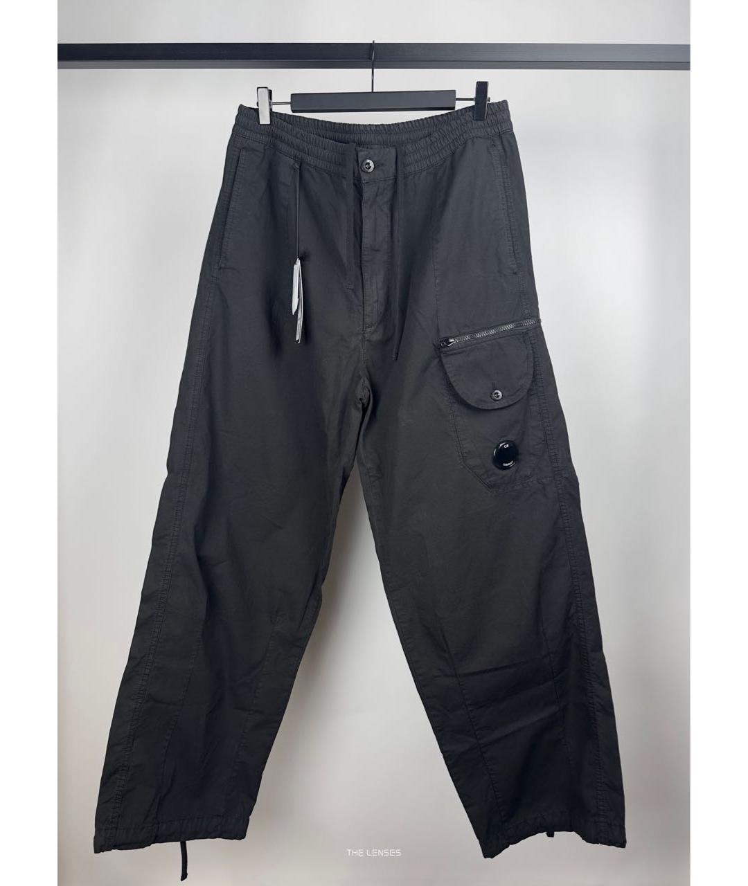 CP COMPANY Черные хлопко-эластановые повседневные брюки, фото 2