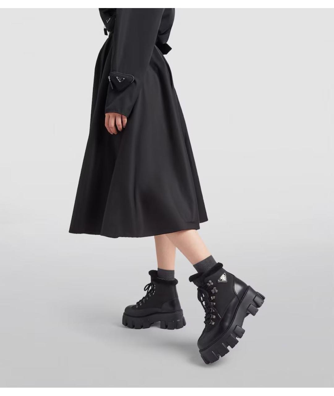 PRADA Черные кожаные ботинки, фото 2