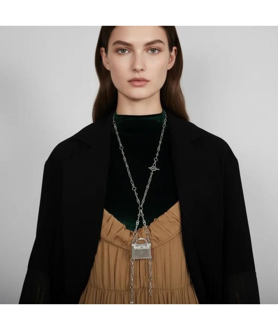 HERMES Серебряное колье из белого золота, фото 3