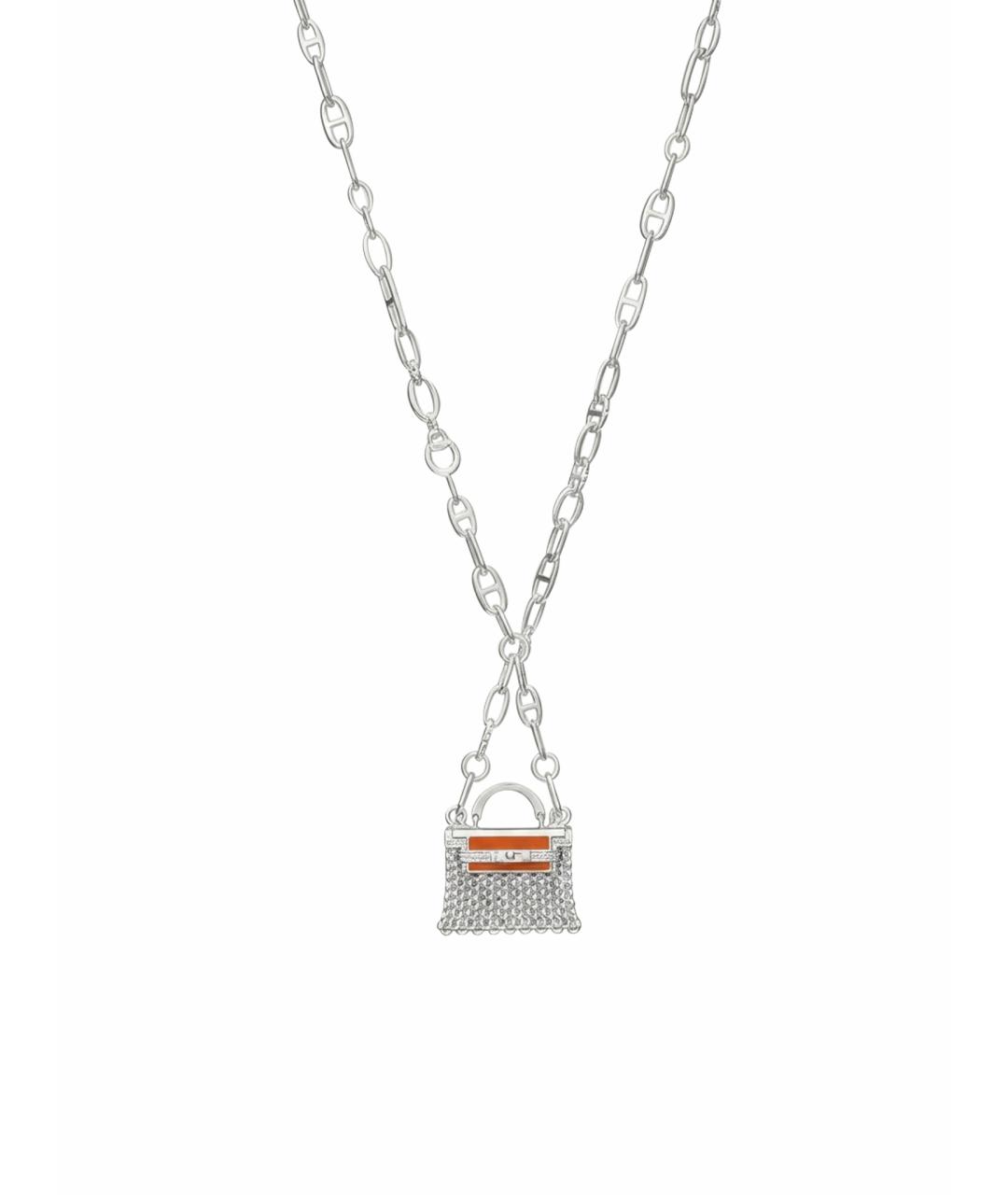 HERMES Серебряное колье из белого золота, фото 1