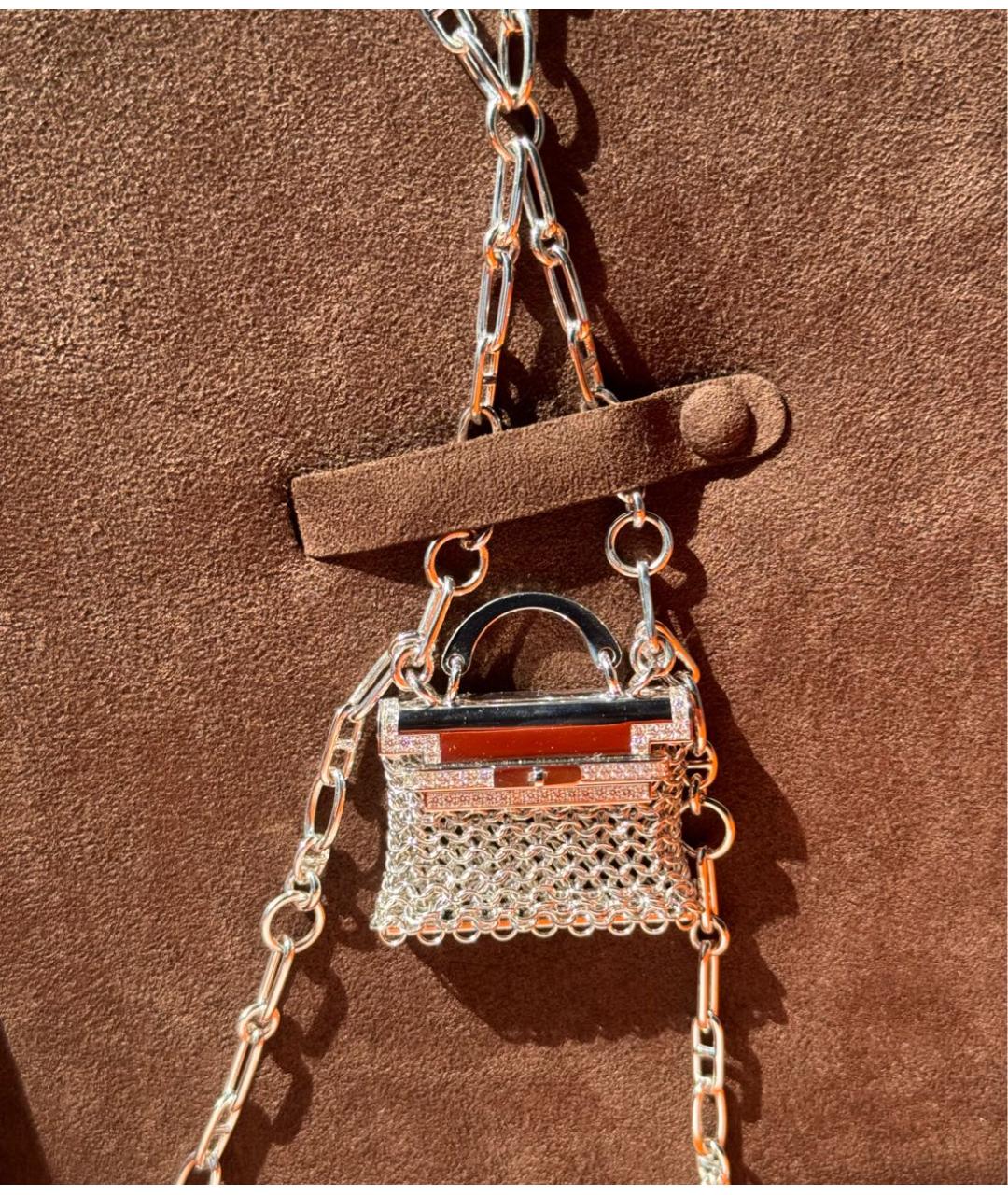HERMES Серебряное колье из белого золота, фото 2