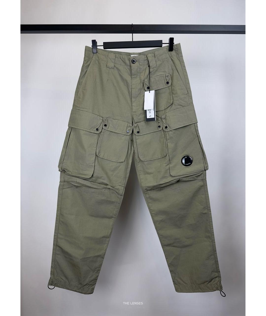 CP COMPANY Хаки хлопко-эластановые повседневные брюки, фото 2
