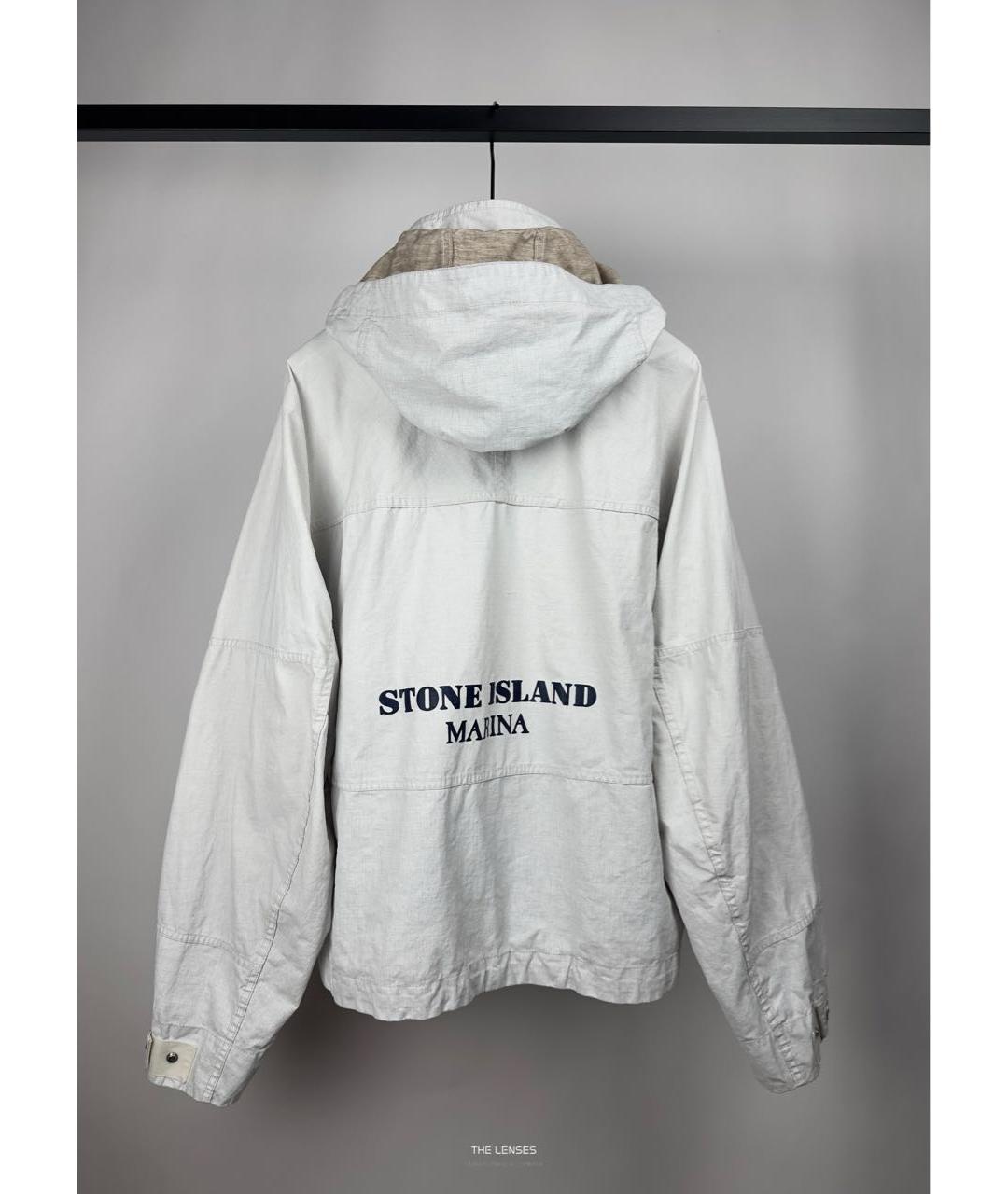 STONE ISLAND Белая льняная куртка, фото 3