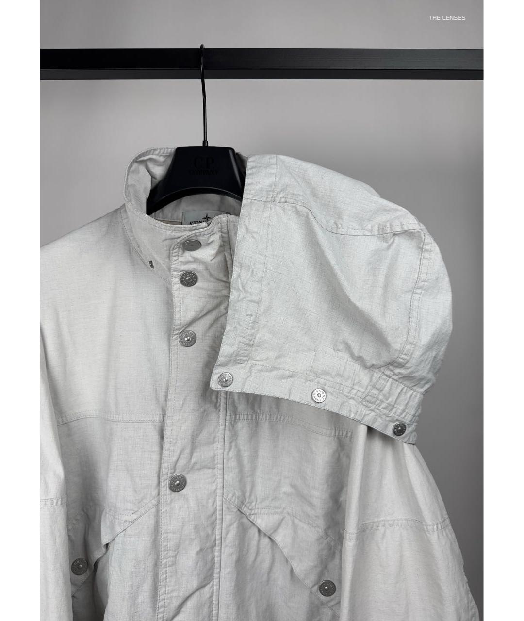 STONE ISLAND Белая льняная куртка, фото 4