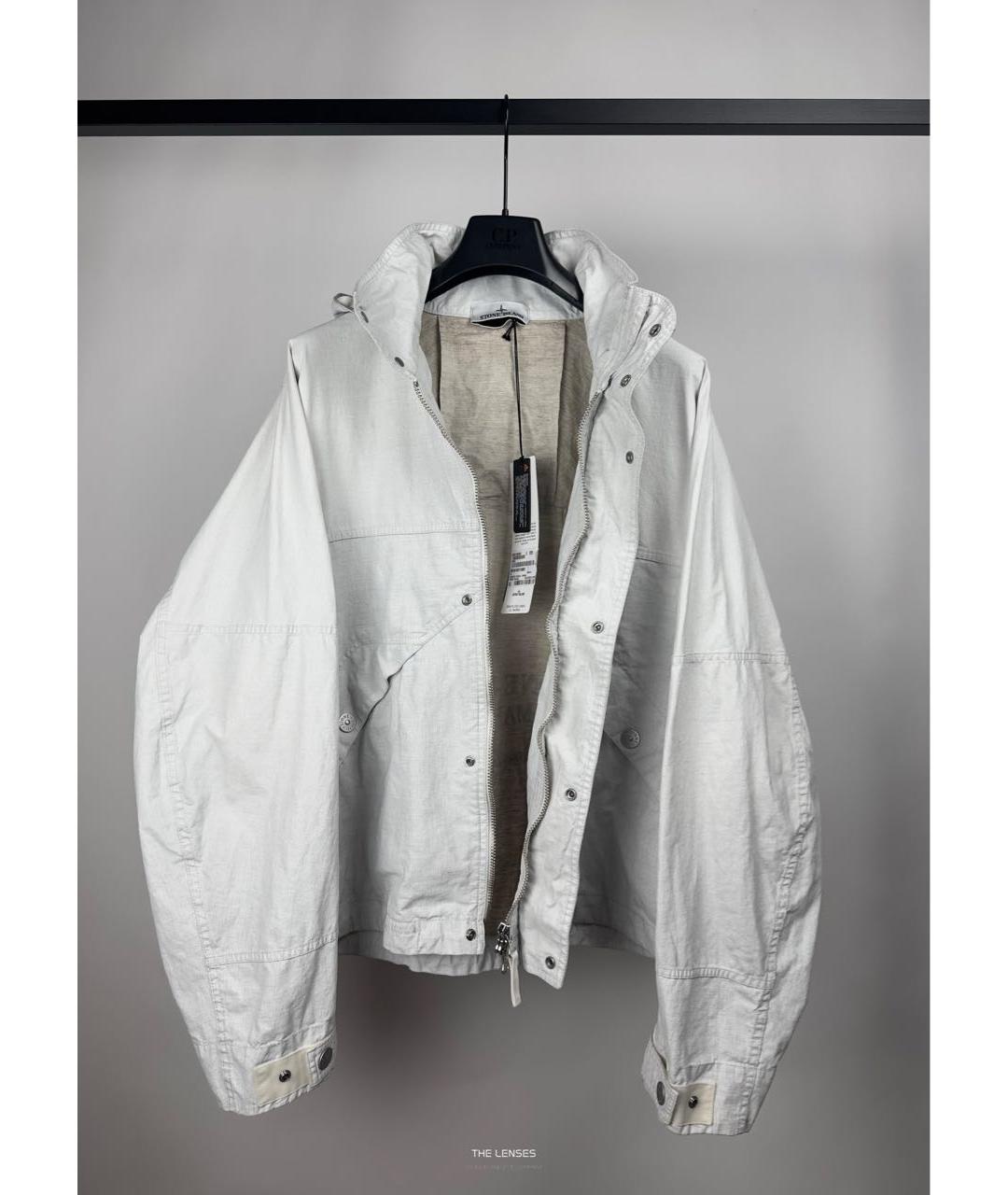 STONE ISLAND Белая льняная куртка, фото 5