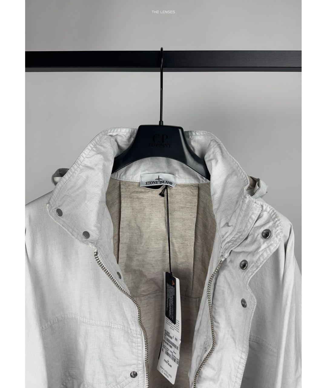 STONE ISLAND Белая льняная куртка, фото 7