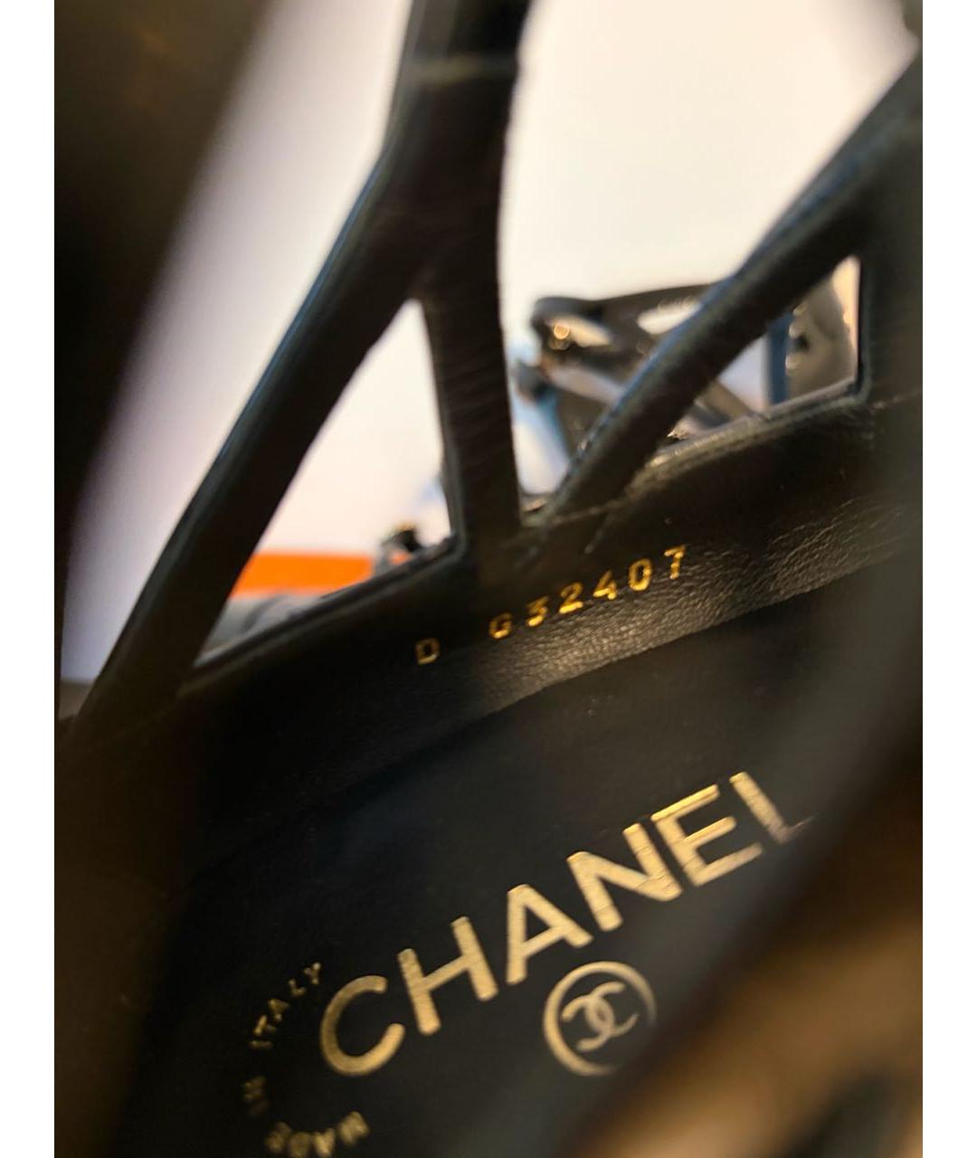 CHANEL Темно-синие кожаные туфли, фото 7
