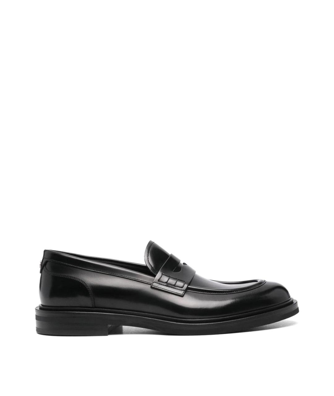 DOLCE&GABBANA Черные кожаные лоферы, фото 1