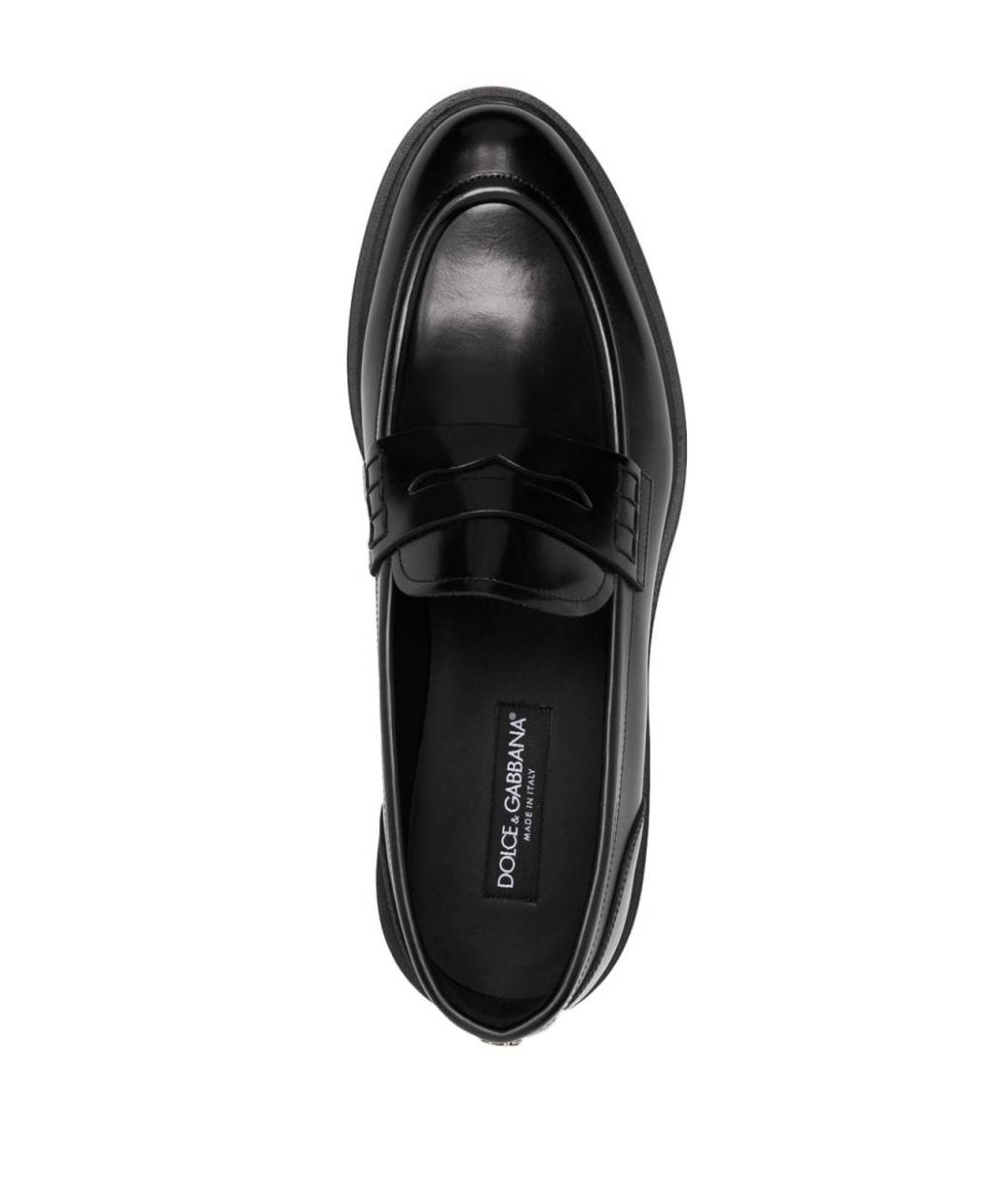 DOLCE&GABBANA Черные кожаные лоферы, фото 4