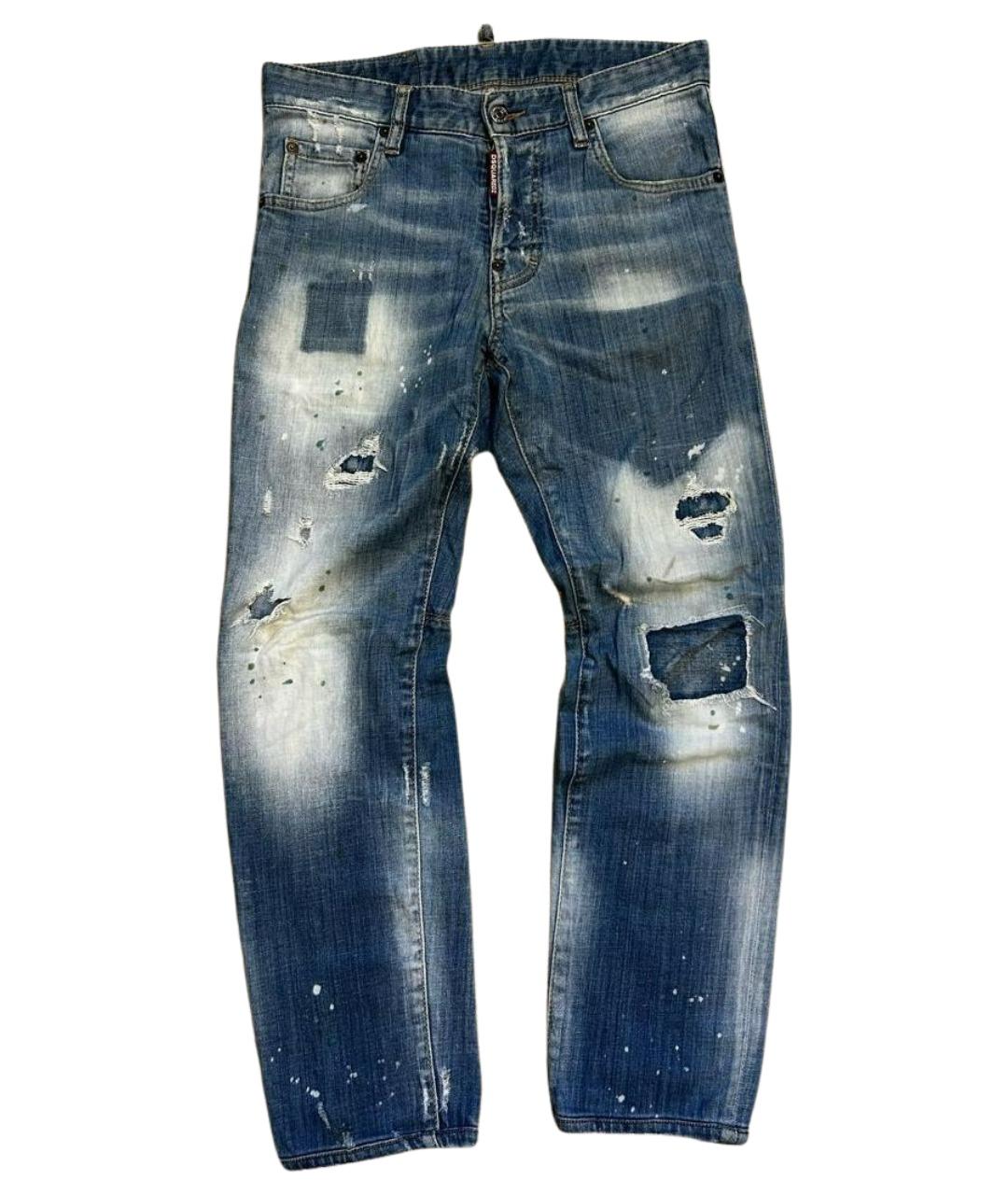 DSQUARED2 Синие хлопко-полиэстеровые джинсы скинни, фото 1