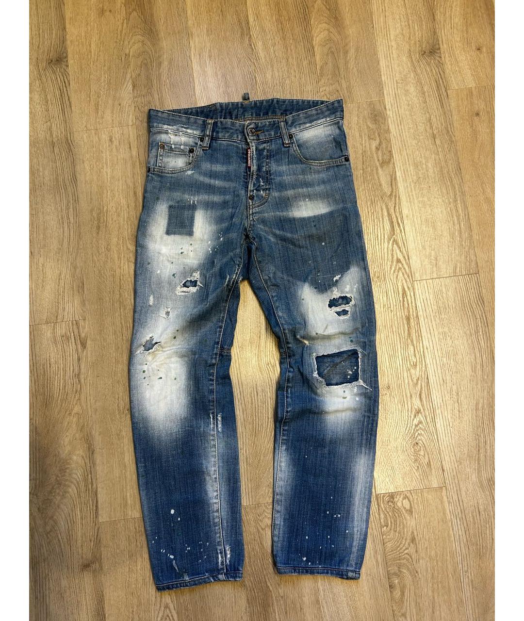 DSQUARED2 Синие хлопко-полиэстеровые джинсы скинни, фото 6