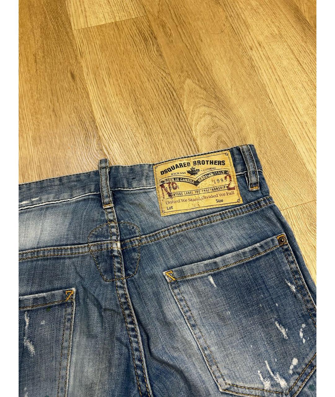DSQUARED2 Синие хлопко-полиэстеровые джинсы скинни, фото 4