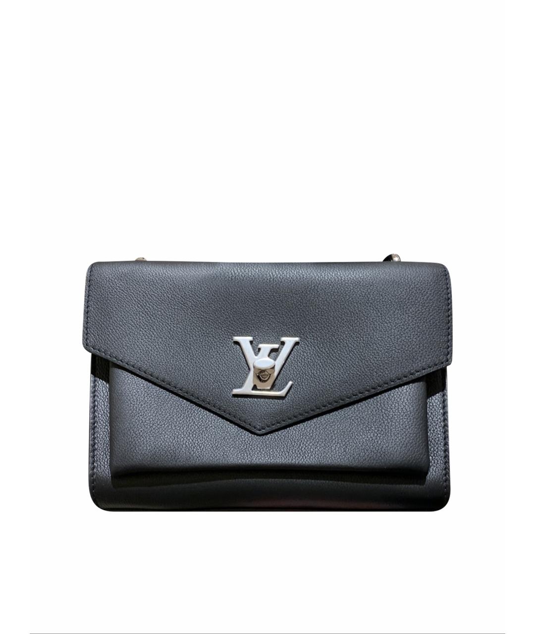 LOUIS VUITTON Черная кожаная сумка через плечо, фото 5