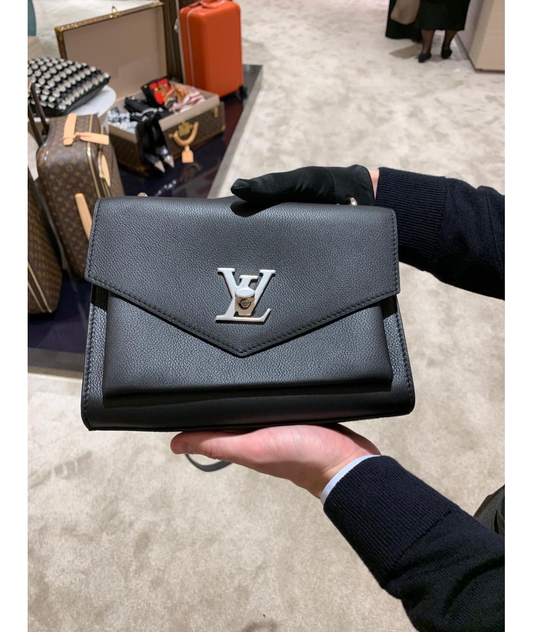 LOUIS VUITTON Черная кожаная сумка через плечо, фото 4
