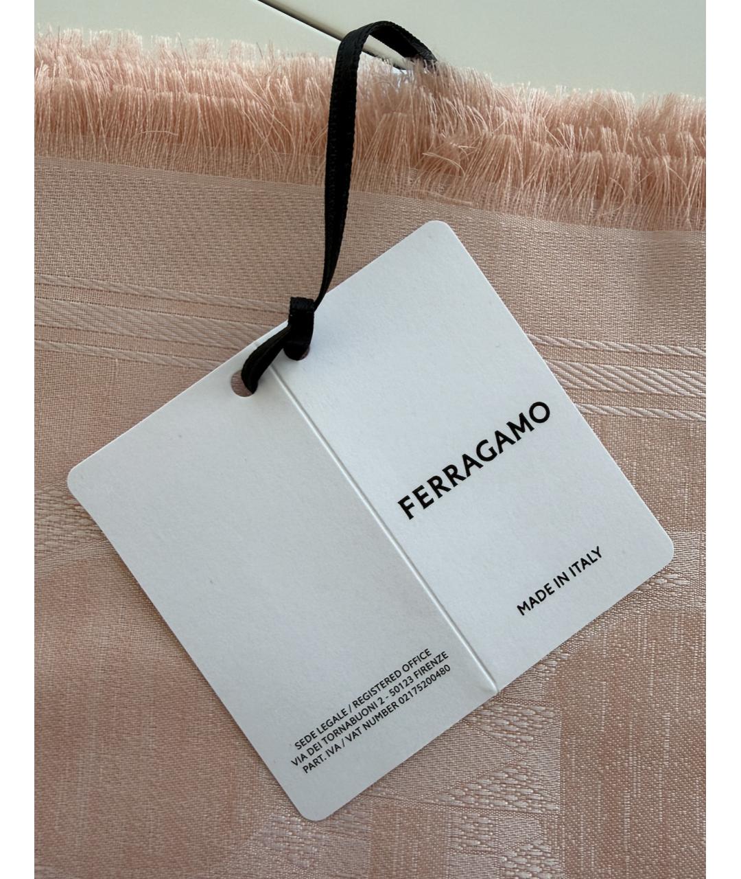 FERRAGAMO Бежевый кашемировый шарф, фото 5
