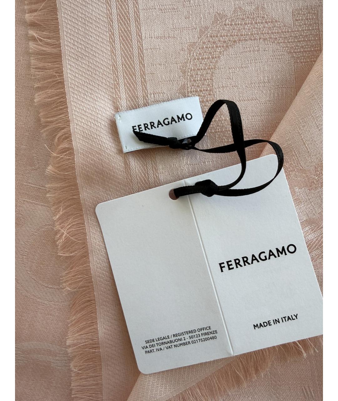FERRAGAMO Бежевый кашемировый шарф, фото 3