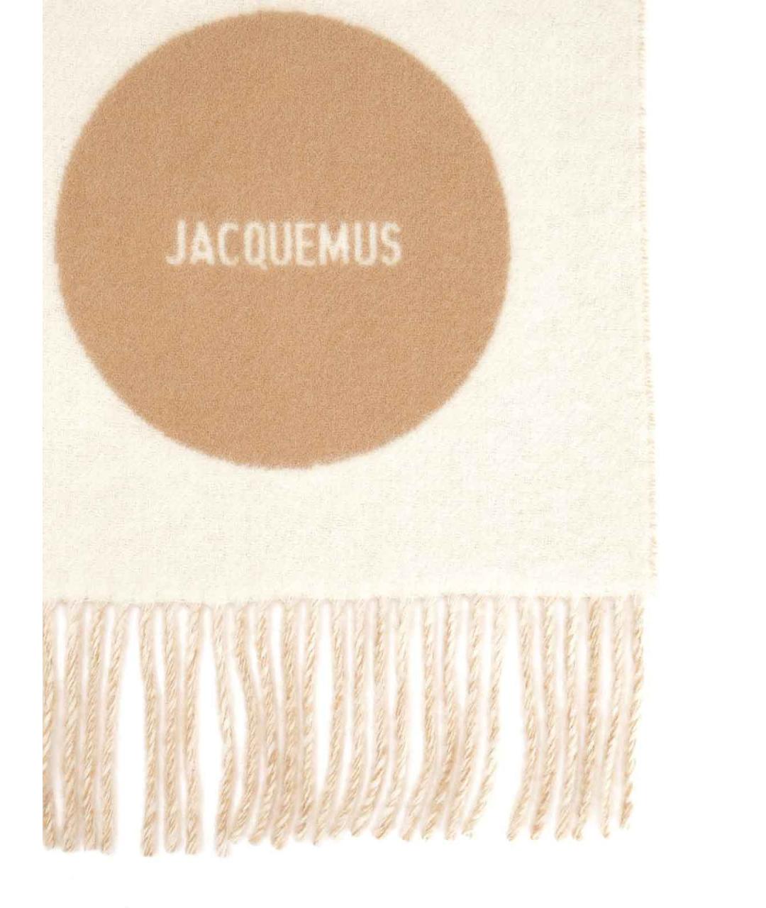 JACQUEMUS Бежевый шерстяной шарф, фото 3