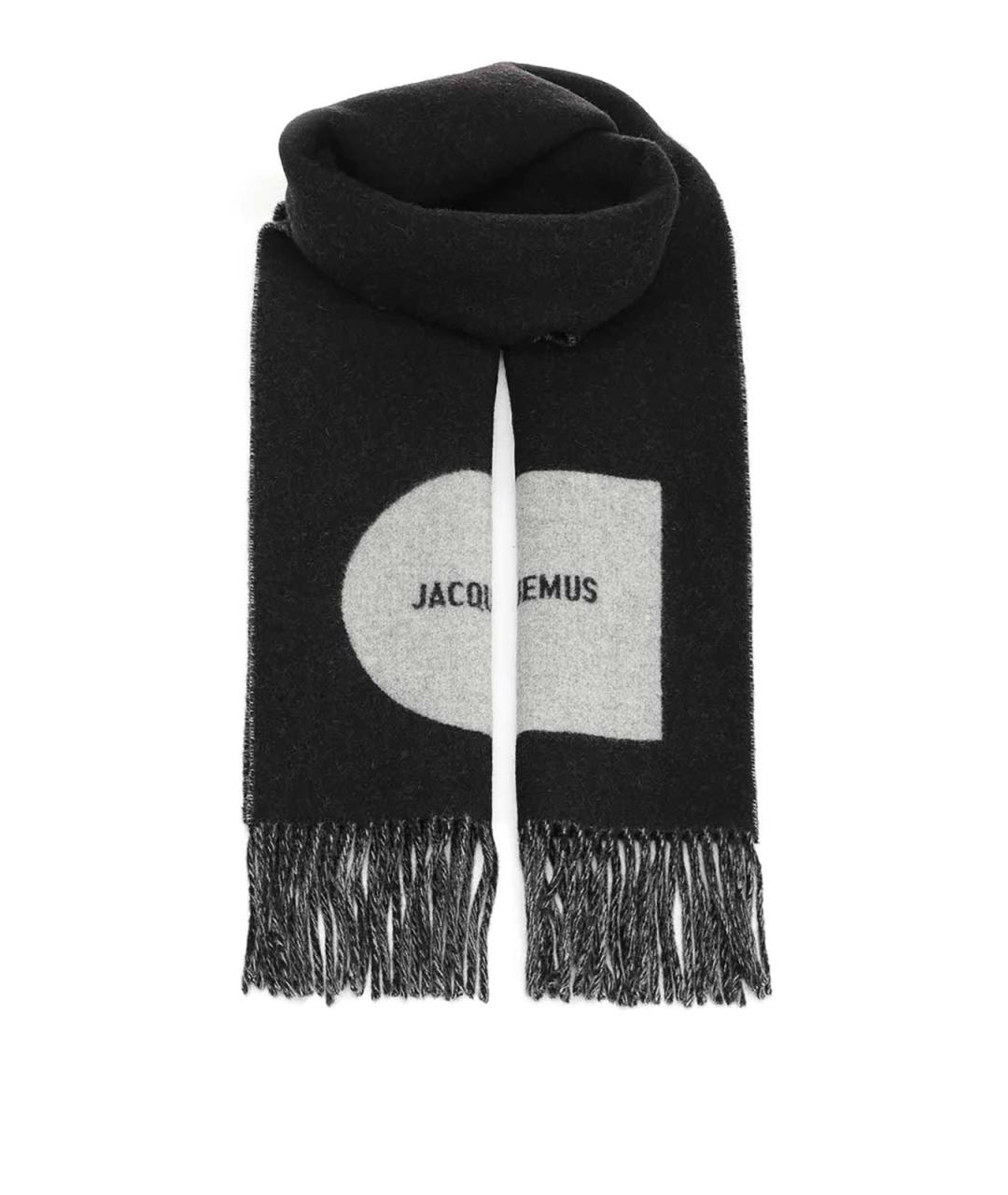 JACQUEMUS Черный шерстяной шарф, фото 1