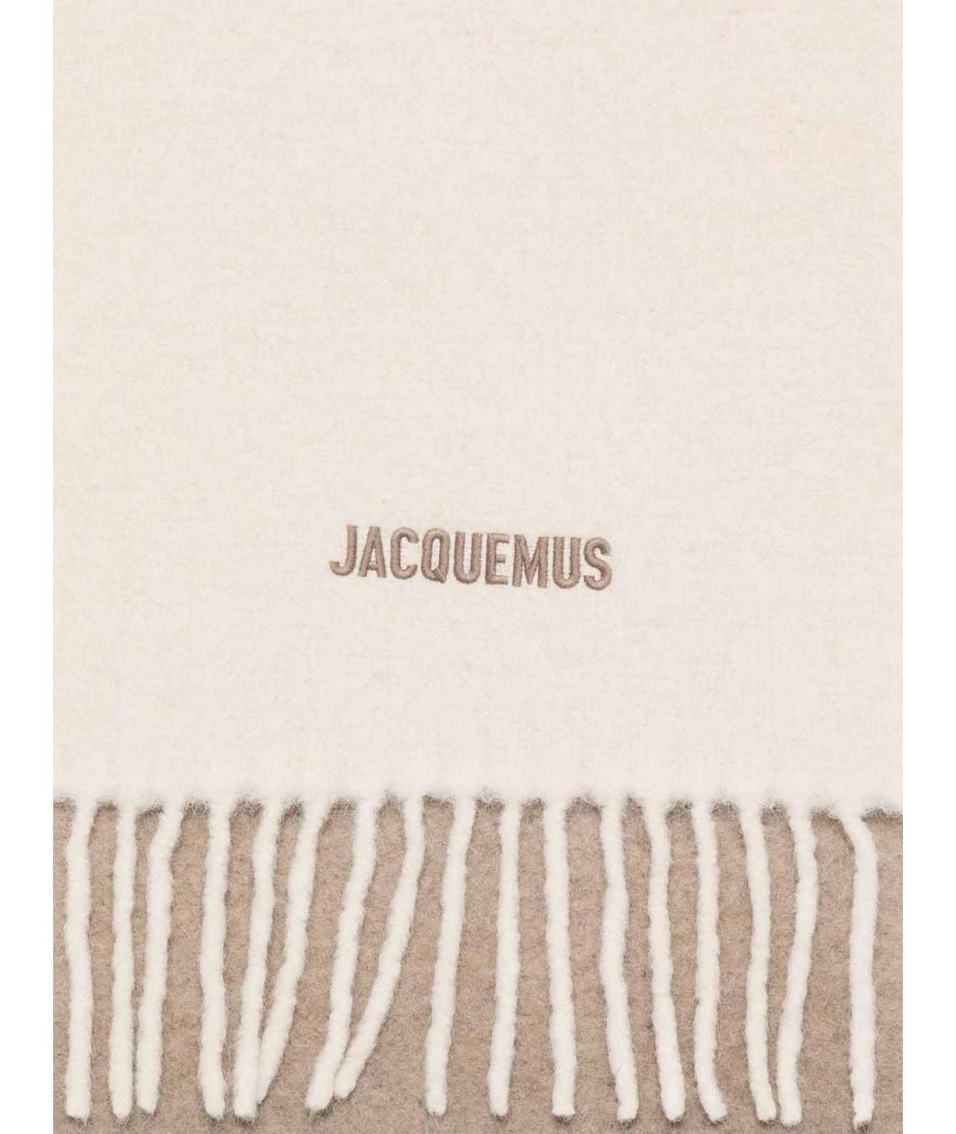 JACQUEMUS Бежевый шерстяной шарф, фото 2