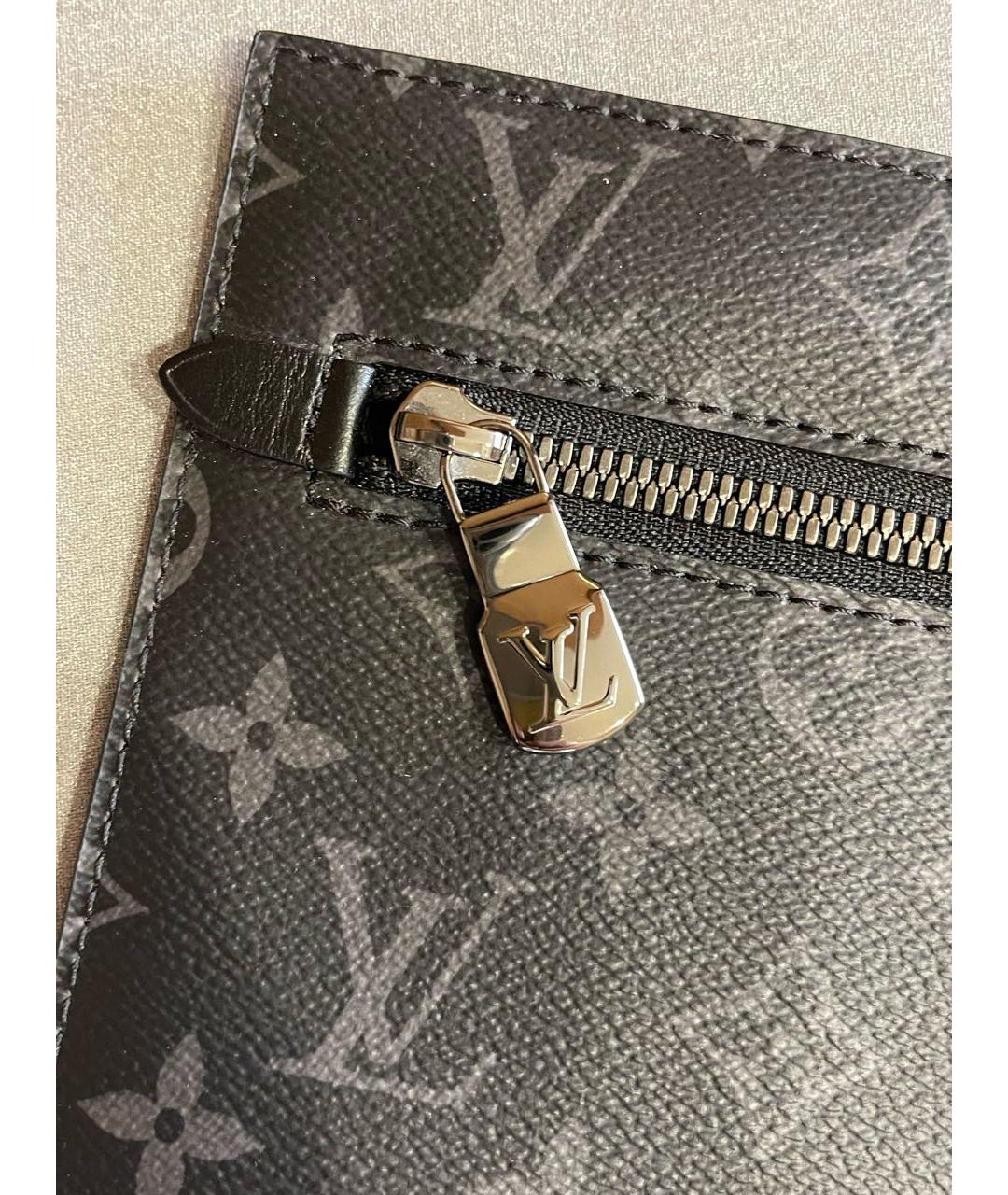LOUIS VUITTON Черная папка для документов из канвы, фото 4