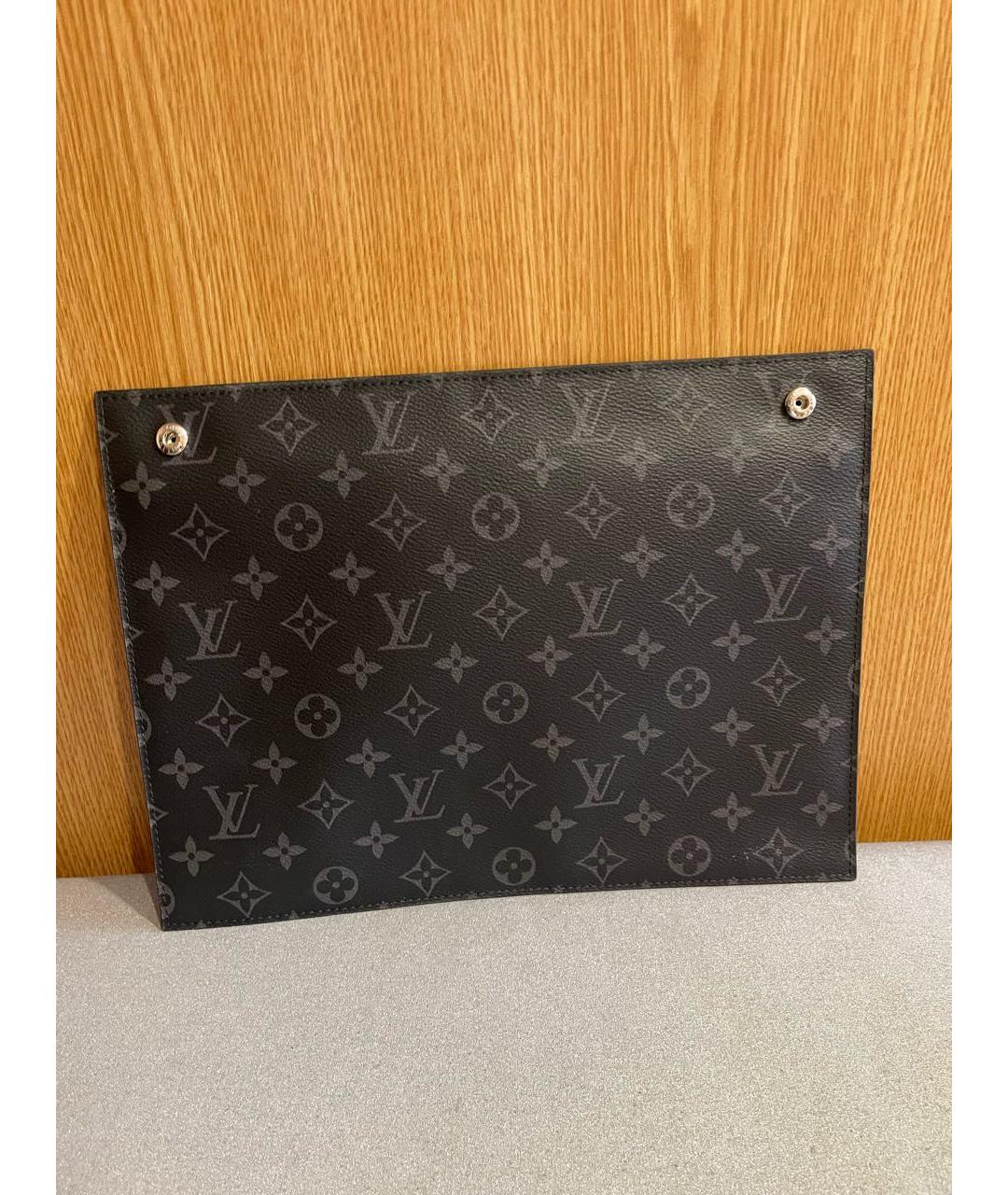 LOUIS VUITTON Черная папка для документов из канвы, фото 2