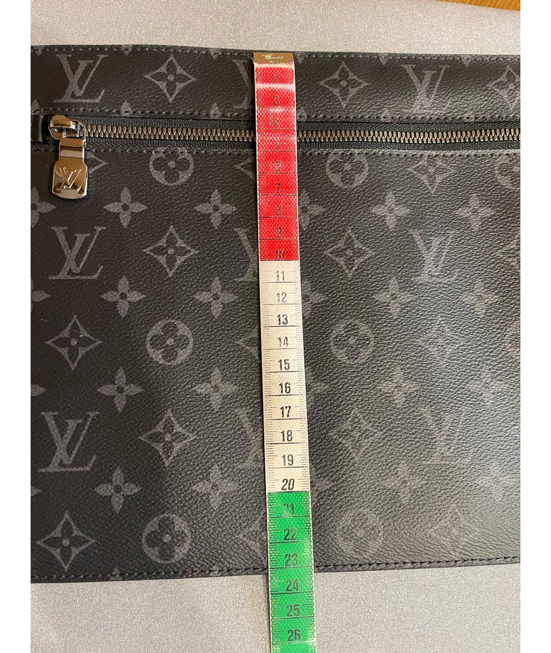 LOUIS VUITTON Черная папка для документов из канвы, фото 5