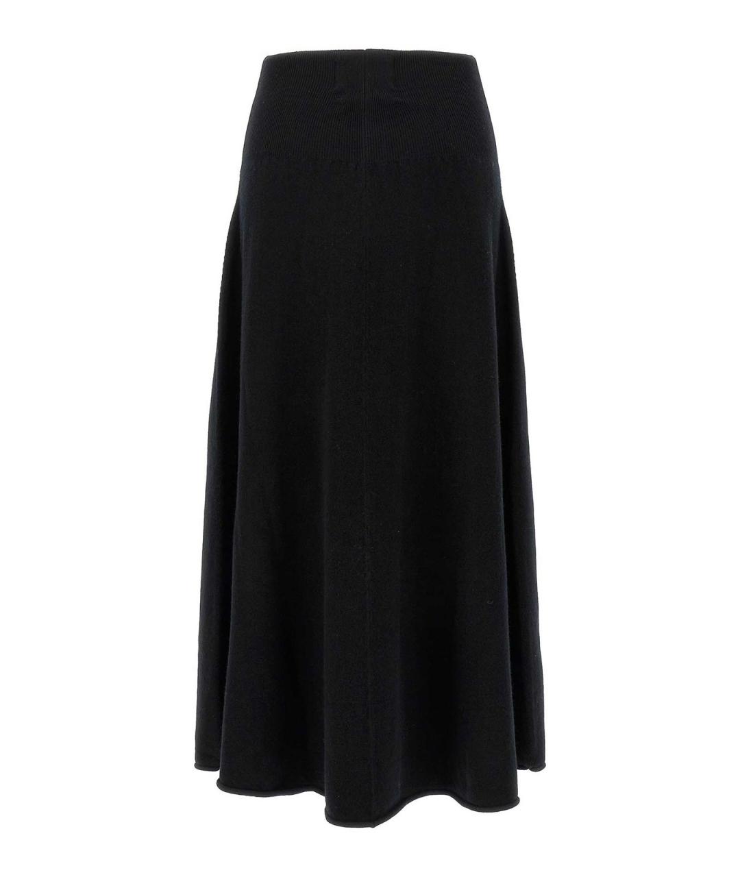 EXTREME CASHMERE Черная кашемировая юбка миди, фото 2