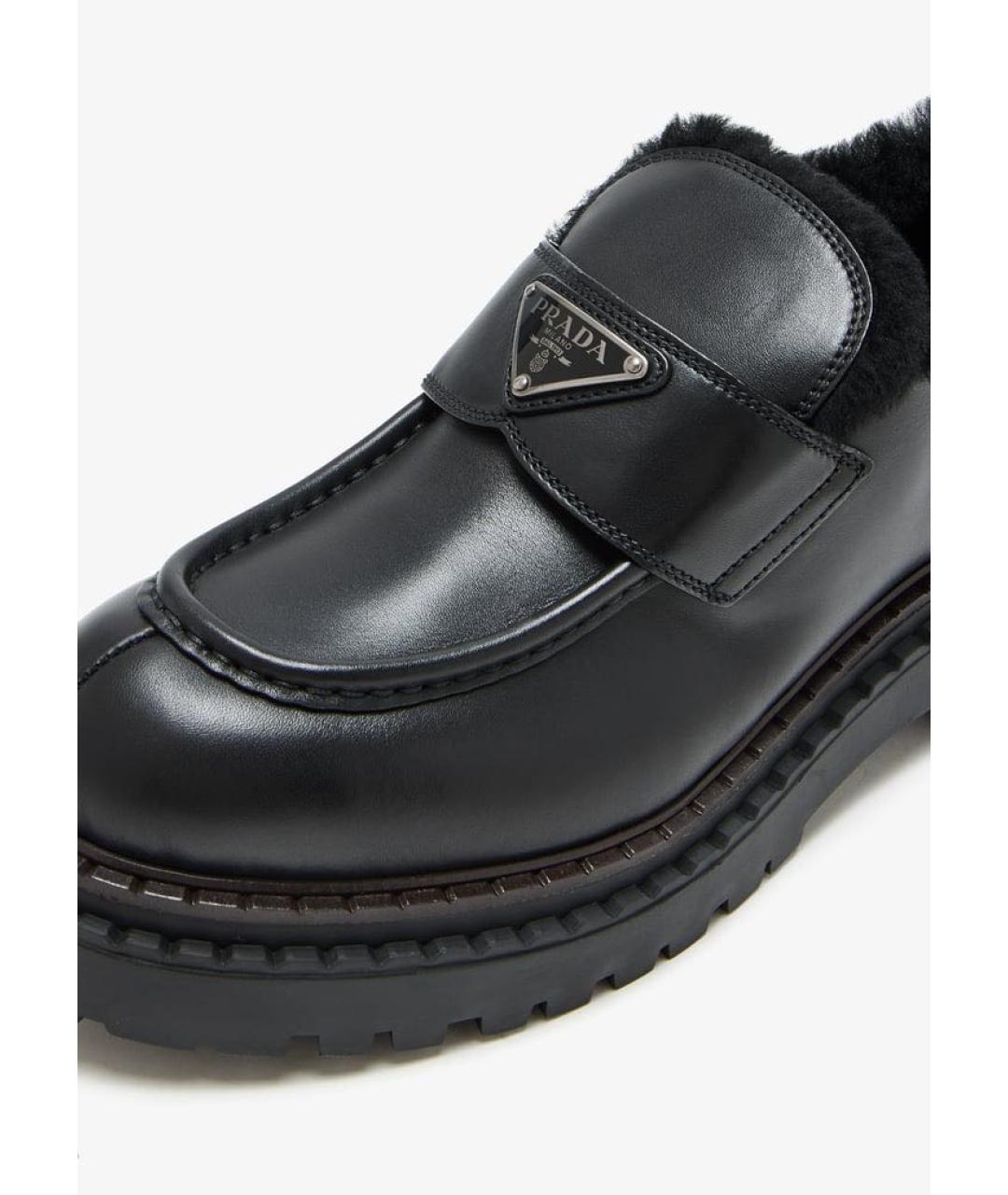 PRADA Черные кожаные лоферы, фото 5