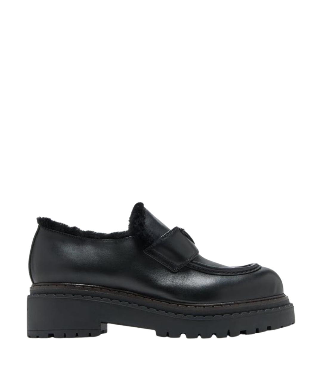 PRADA Черные кожаные лоферы, фото 1
