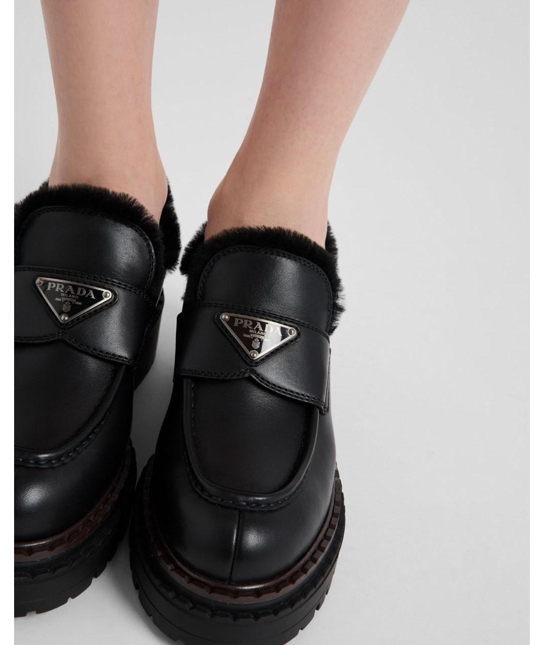 PRADA Черные кожаные лоферы, фото 2