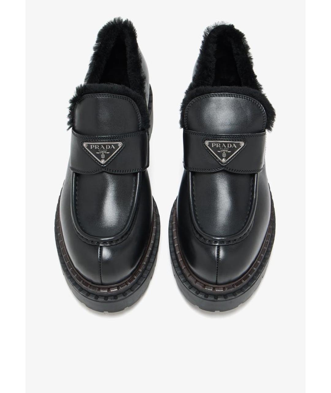 PRADA Черные кожаные лоферы, фото 4